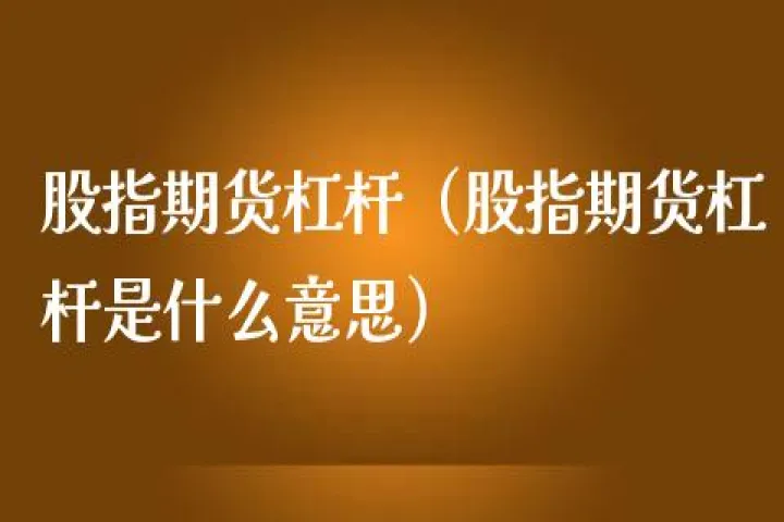 股指期货杠杆一般多少个(股指期货的杠杆是多少)_https://www.07apk.com_期货技术分析_第1张