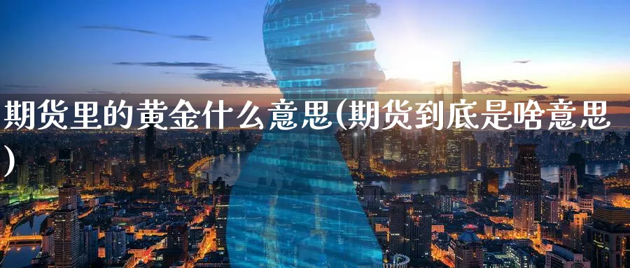 期货里的黄金什么意思(期货到底是啥意思)_https://www.07apk.com_农产品期货_第1张